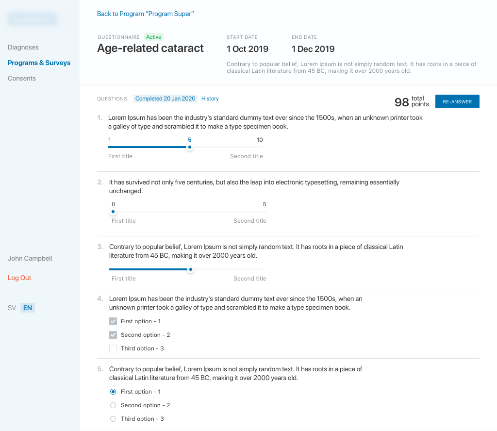 Healthcare SaaS platform, screen 2 Healthcare SaaS platform, screen 2