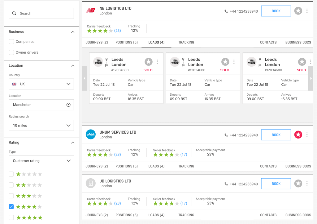 Logistics SaaS application, image 2 Logistics SaaS application, image 2